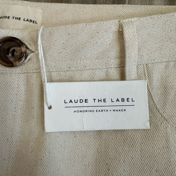Nwt Laude The Label Jeans 14 Earth Bone Hi Rise Camp Pant Usa Classic Minimalist — image 5 of 8